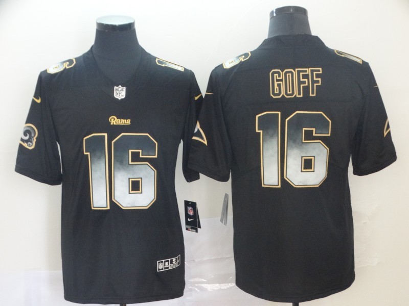 Men's Los Angeles Rams Jared Goff #16 Black Alternate Jersey